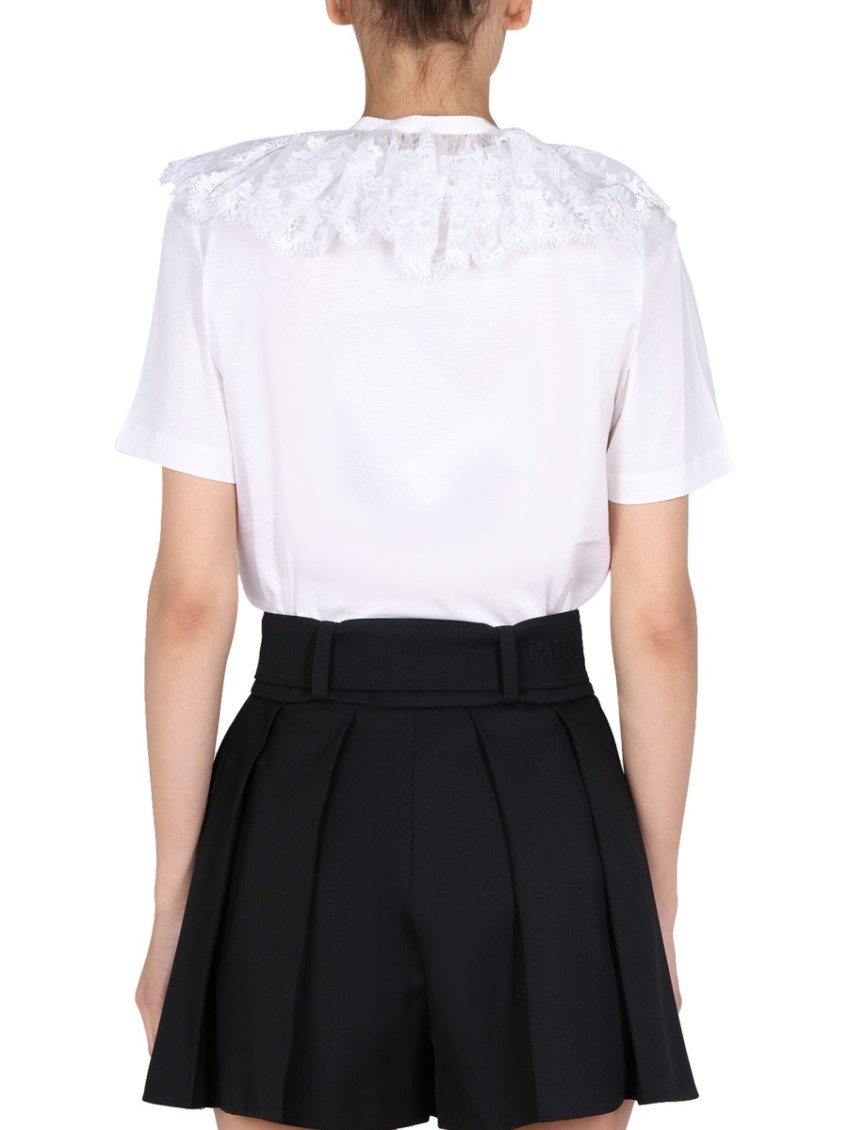 Detachable lace-collar T-shirt