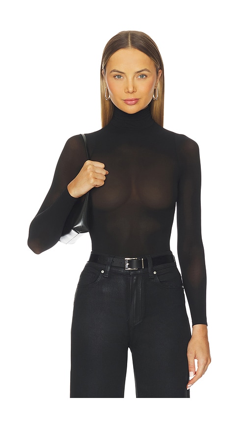 Commando Ballet Sheer Turtleneck Bodysuit in Black