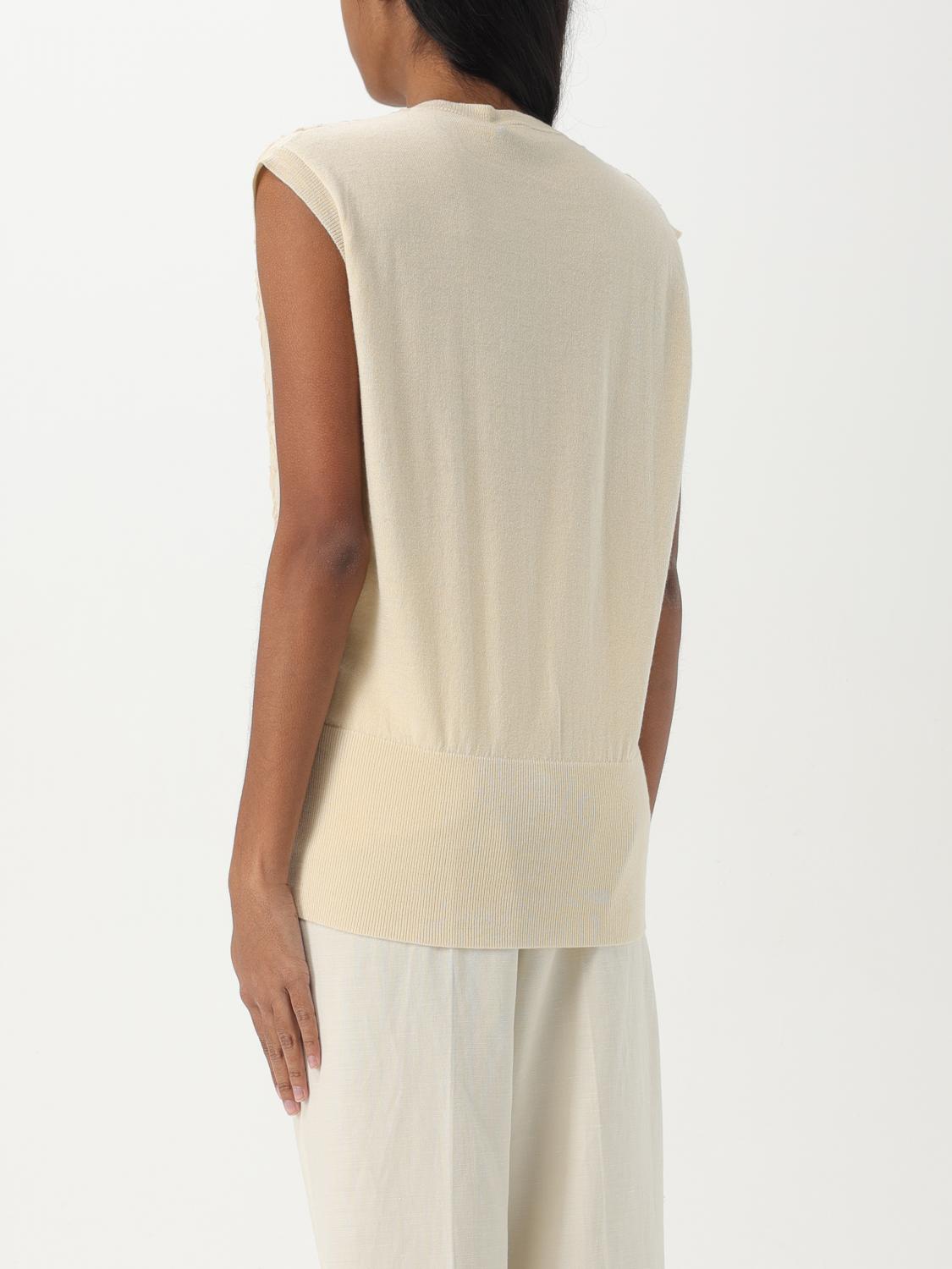 Sequinned sleeveless blouse - White