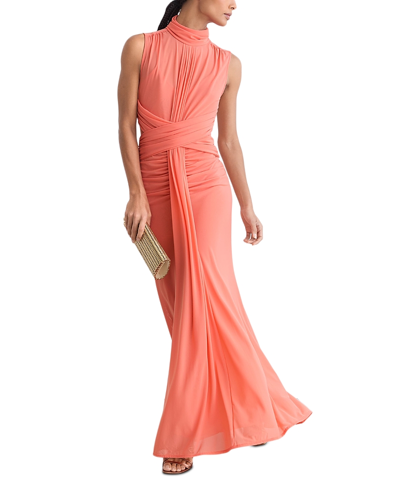 Starla Ruched Mesh Maxi Dress