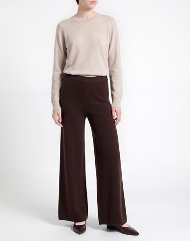 Woman Pants Dark brown Size XL Virgin Wool