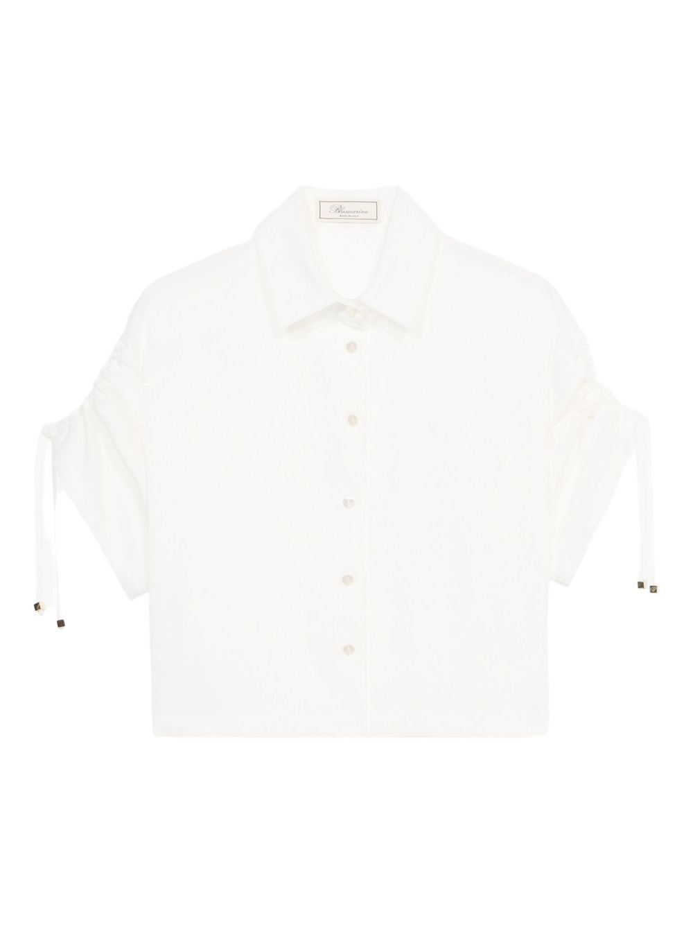 Cropped button-up shirt - White