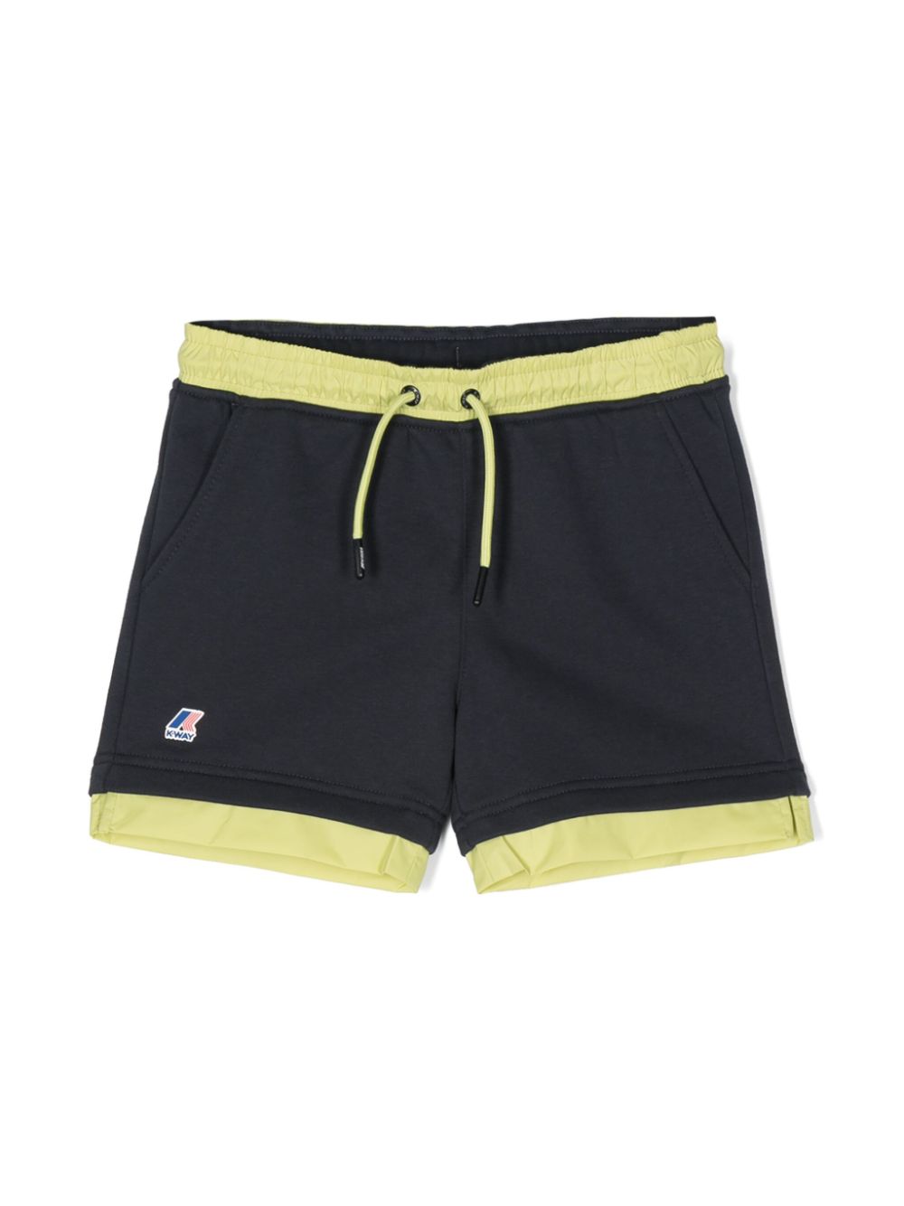 Logo-print layered shorts - Blue