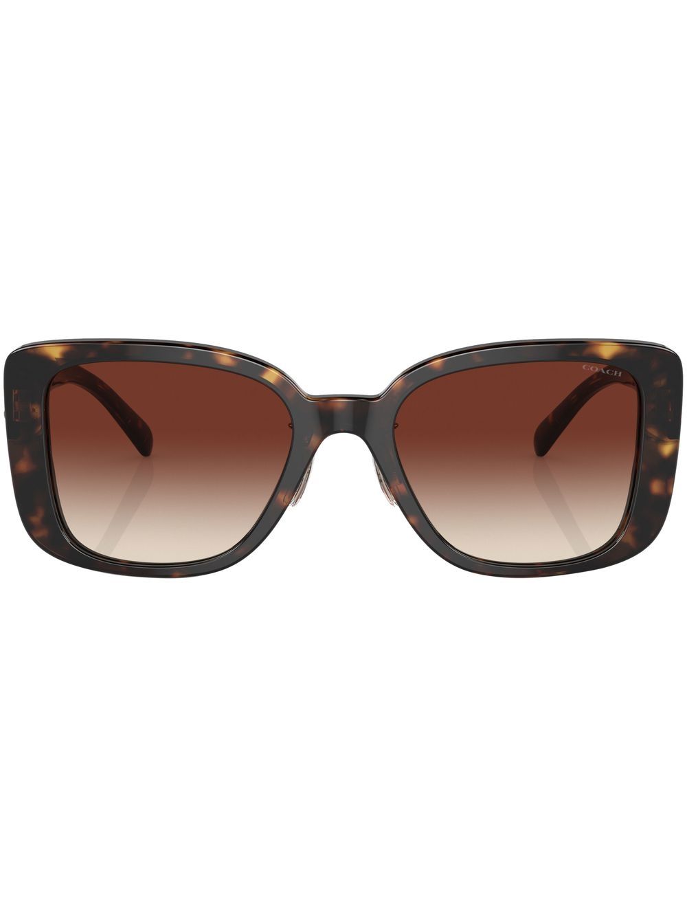 Tortoiseshell-effect square-frame sunglasses - Brown
