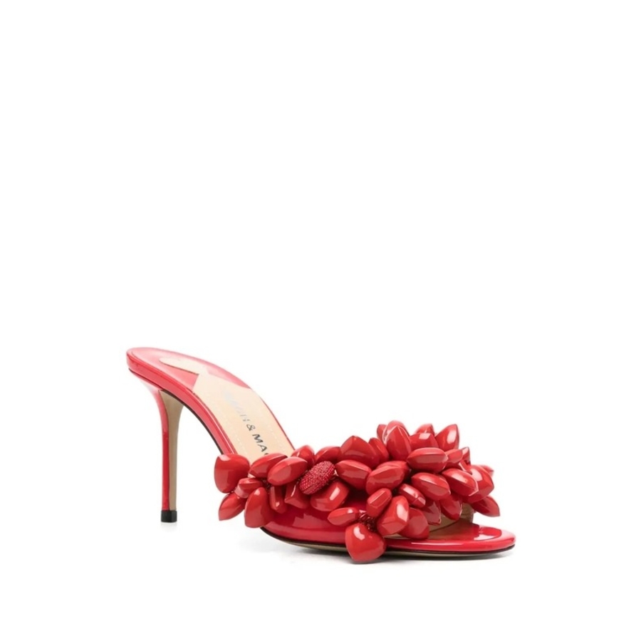 Red Puffy Heart Mules
