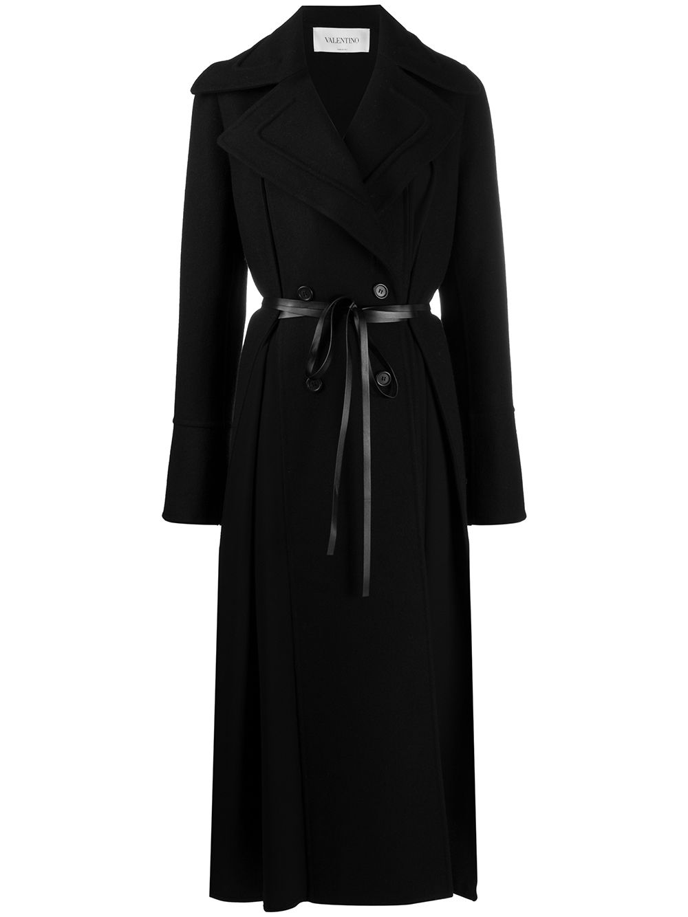 Valentino Garavani wraparound belted coat - Black