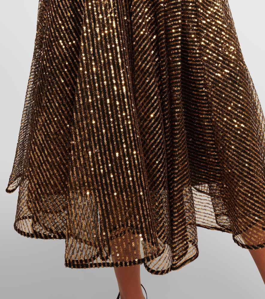 Sequined tulle midi dress