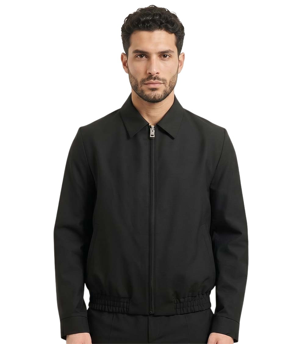 Black Shirt Collar Jacket