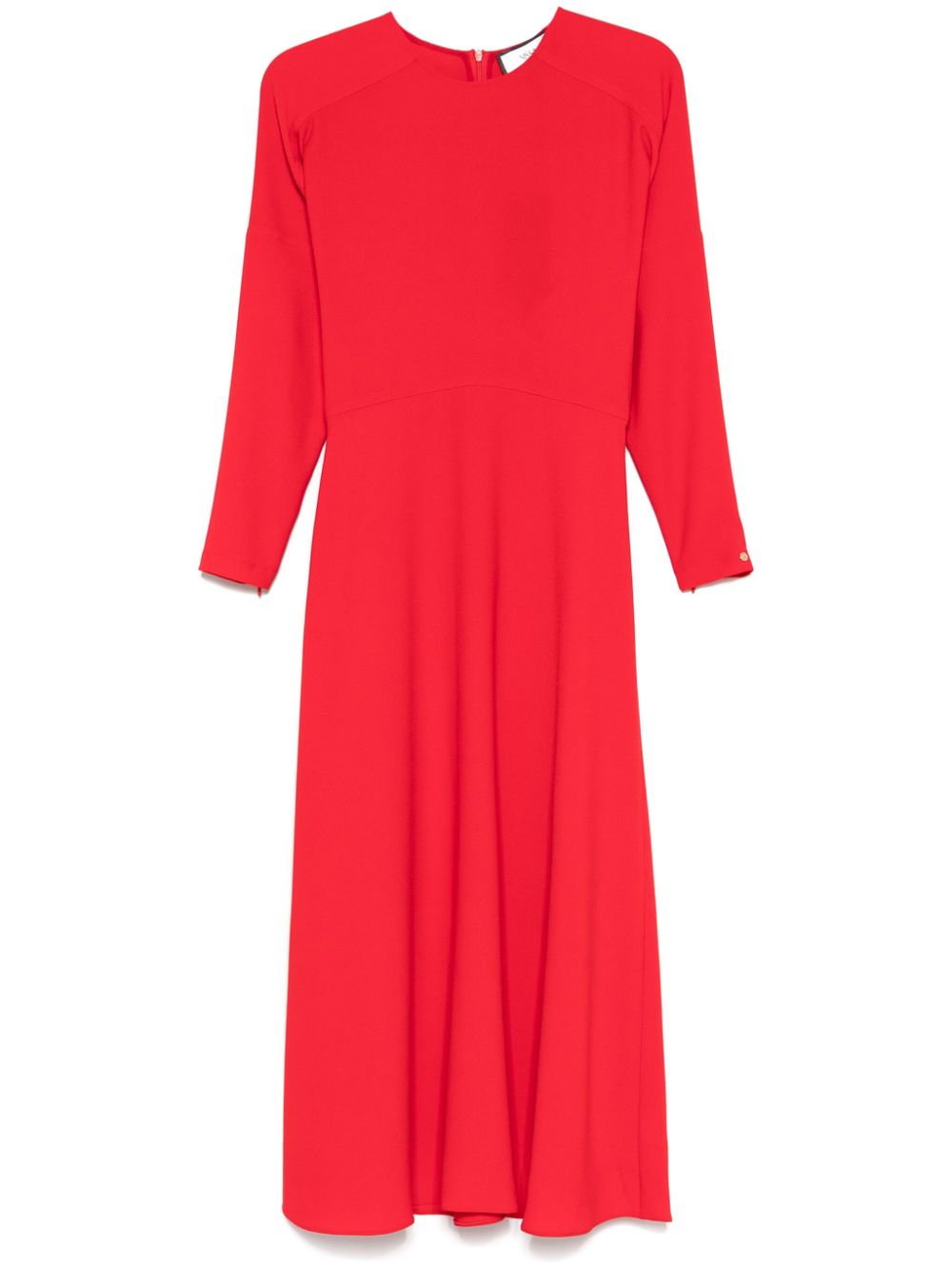 A-line crepe mid dress - Red