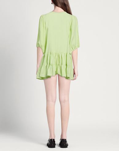 Woman Mini dress Lime green Size S Organic Linen