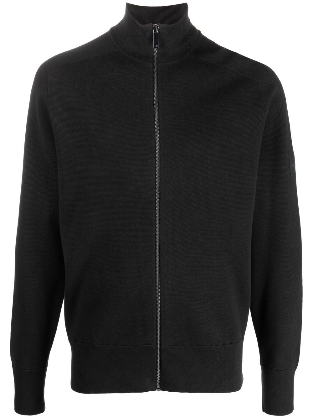 High-neck zip cardigan - Black