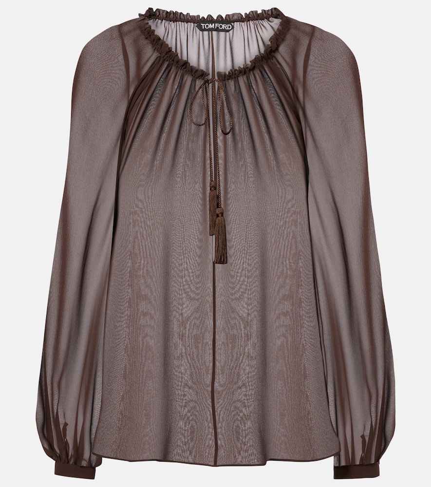 Sheer silk georgette blouse