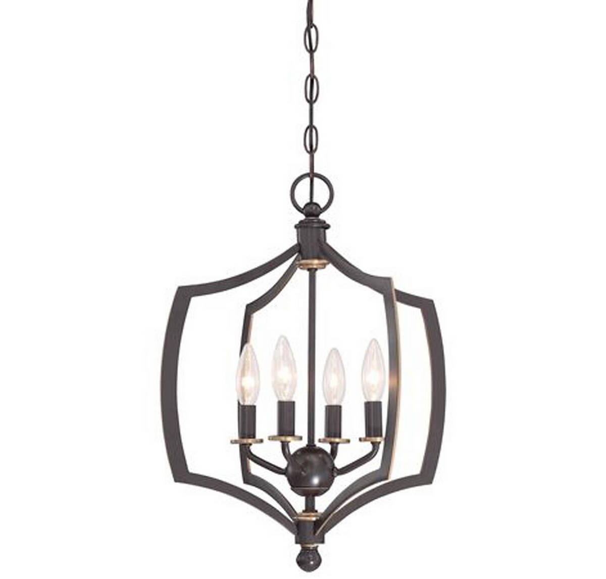 Middletown 4-Light 16" Transitional Chandelier in Downton Bronze with Gold Highlight