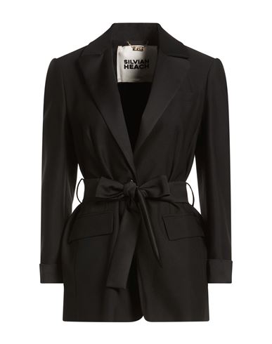 Woman Blazer Black Size 10 Polyester