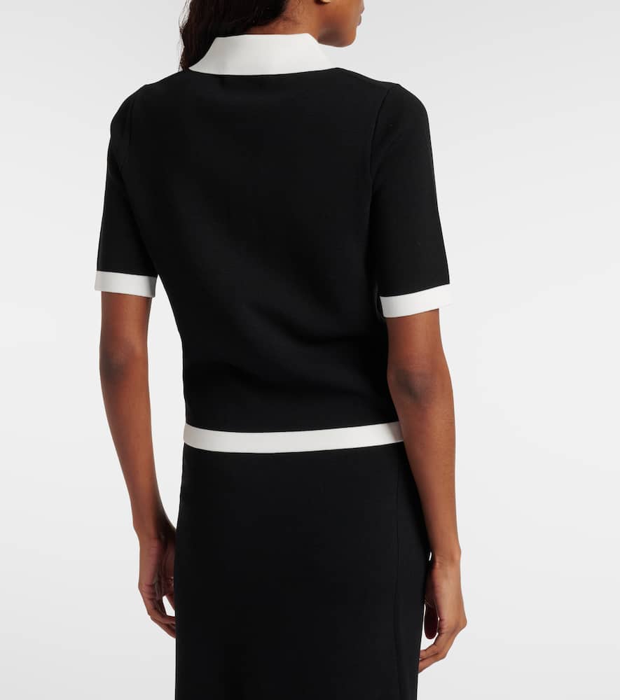 Ribbed-knit polo shirt