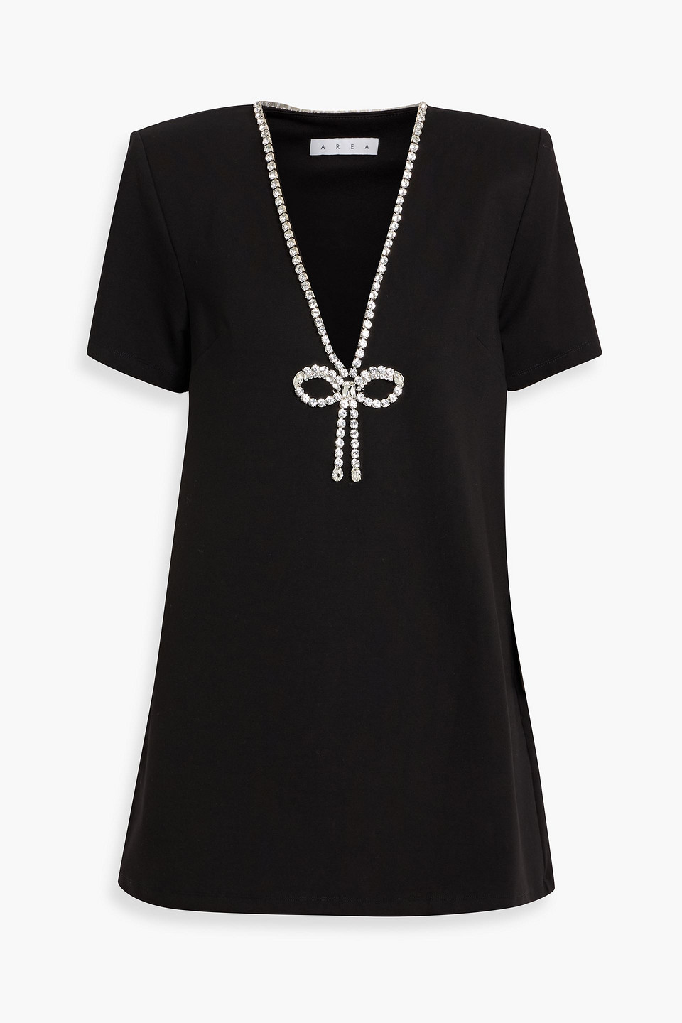 Crystal-embellished stretch-jersey mini dress - Black - S