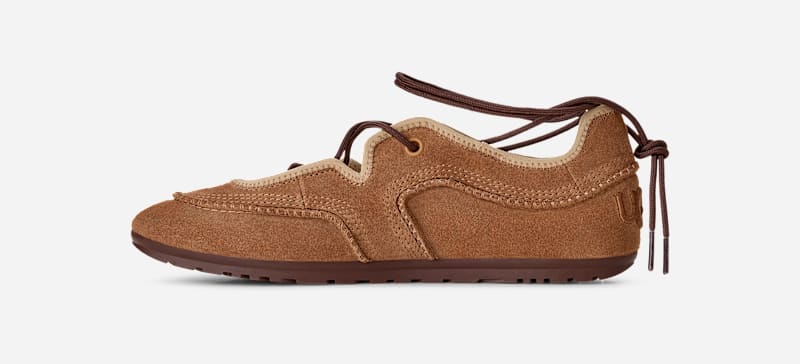 ® Women's Quill Ballet Sneaker Suede Shoes in Chestnut/Sand