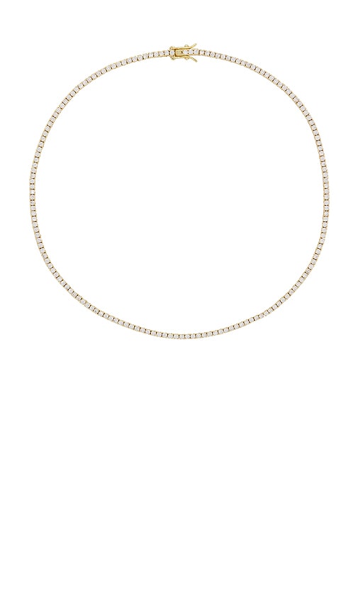 Alexa Leigh Everyday Tennis Necklace in Metallic Gold
