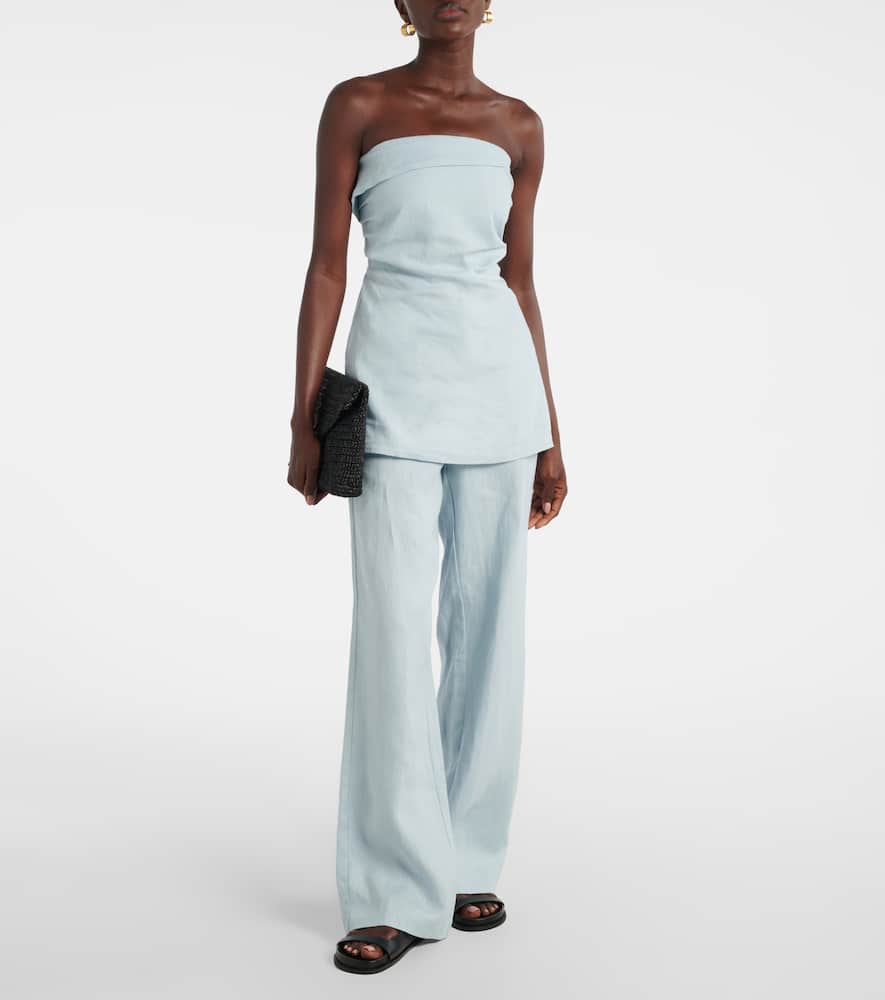 Boe Tunic strapless linen top