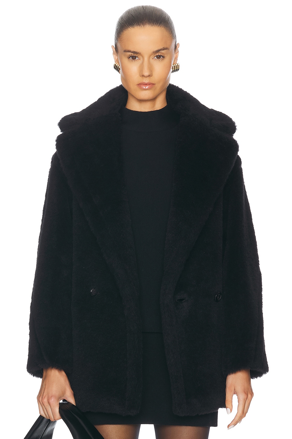 Max Mara Olga Short Coat in Black - Black.  M also in