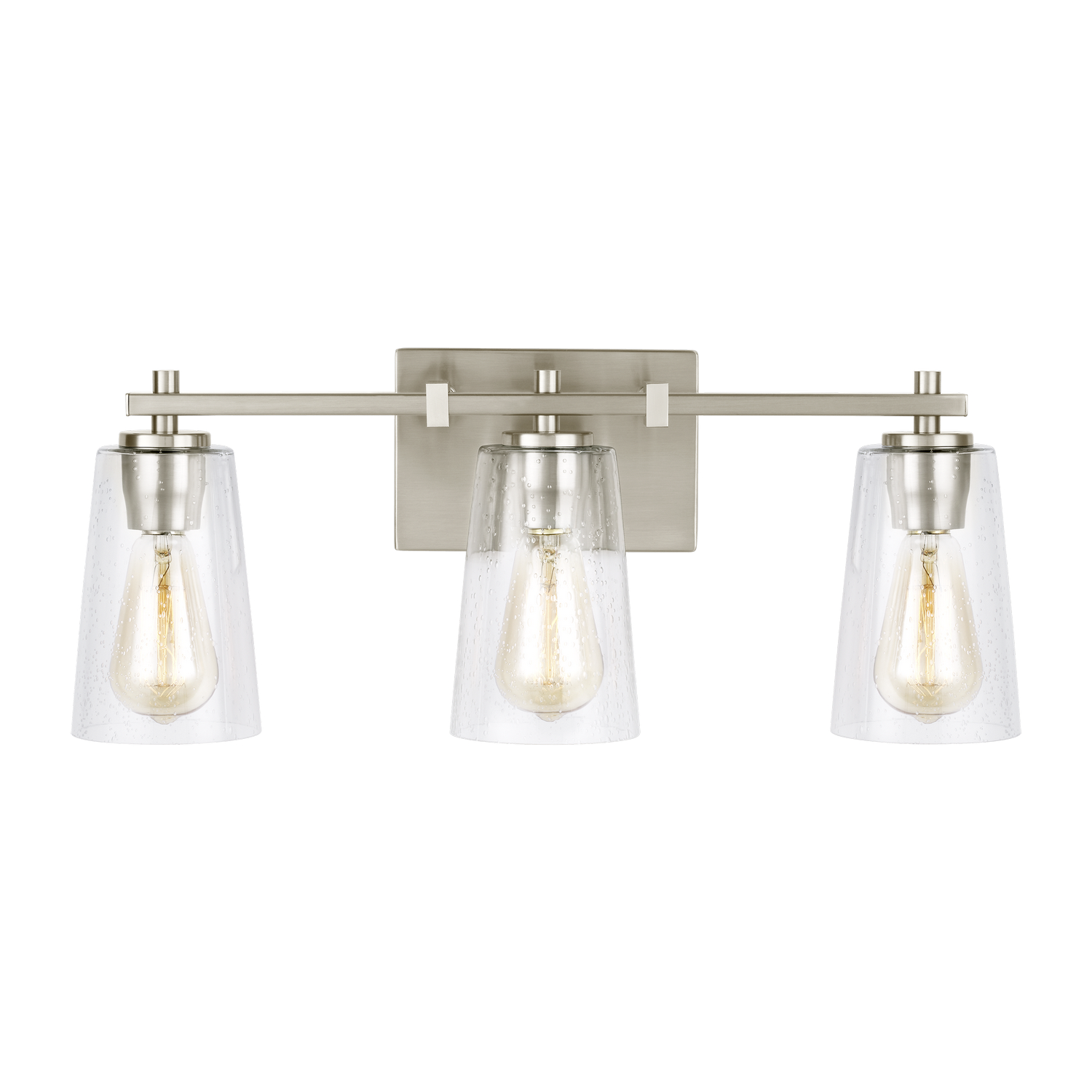 Visual Comfort Studio Mercer 3-Light Bathroom Vanity Light in Satin Nickel by Sean Lavin