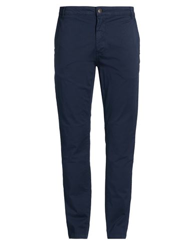 Man Pants Navy Size 40 Cotton, Elastane