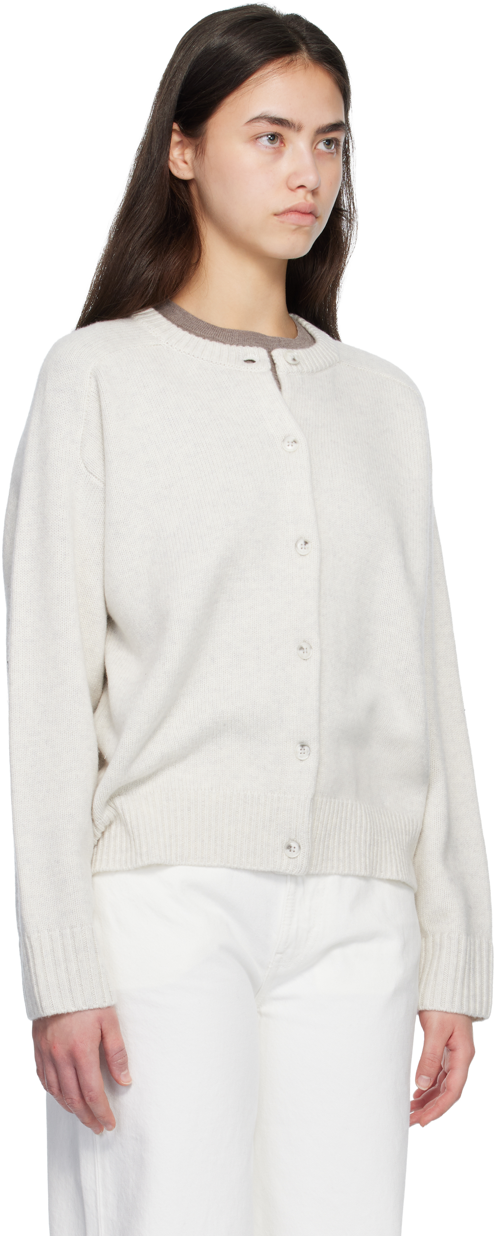 Gray AIDAR LDS Wool Cashmere Cardigan