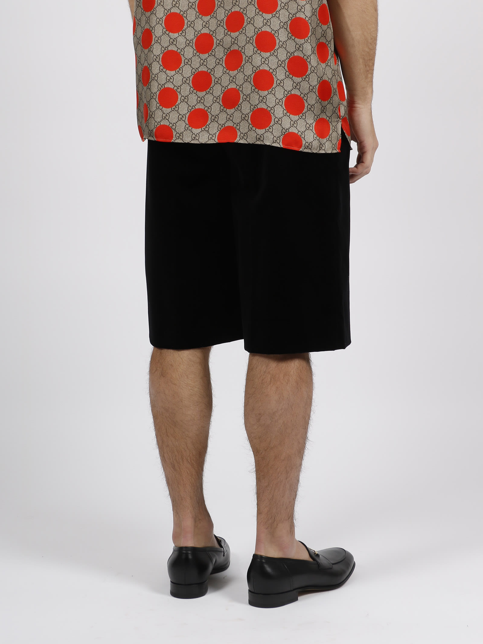 Stretch-velvet shorts