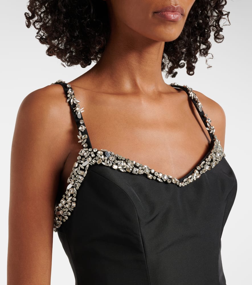 Monique Lhuillier Tumpet embellished silk gown