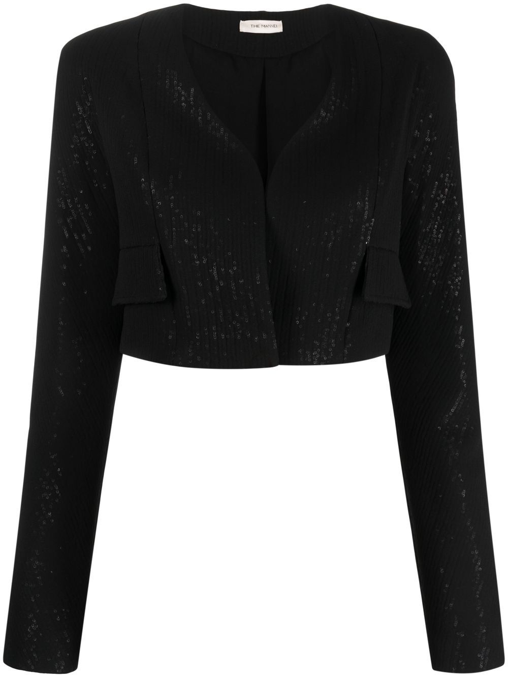 Terras sequinned cropped blazer - Black