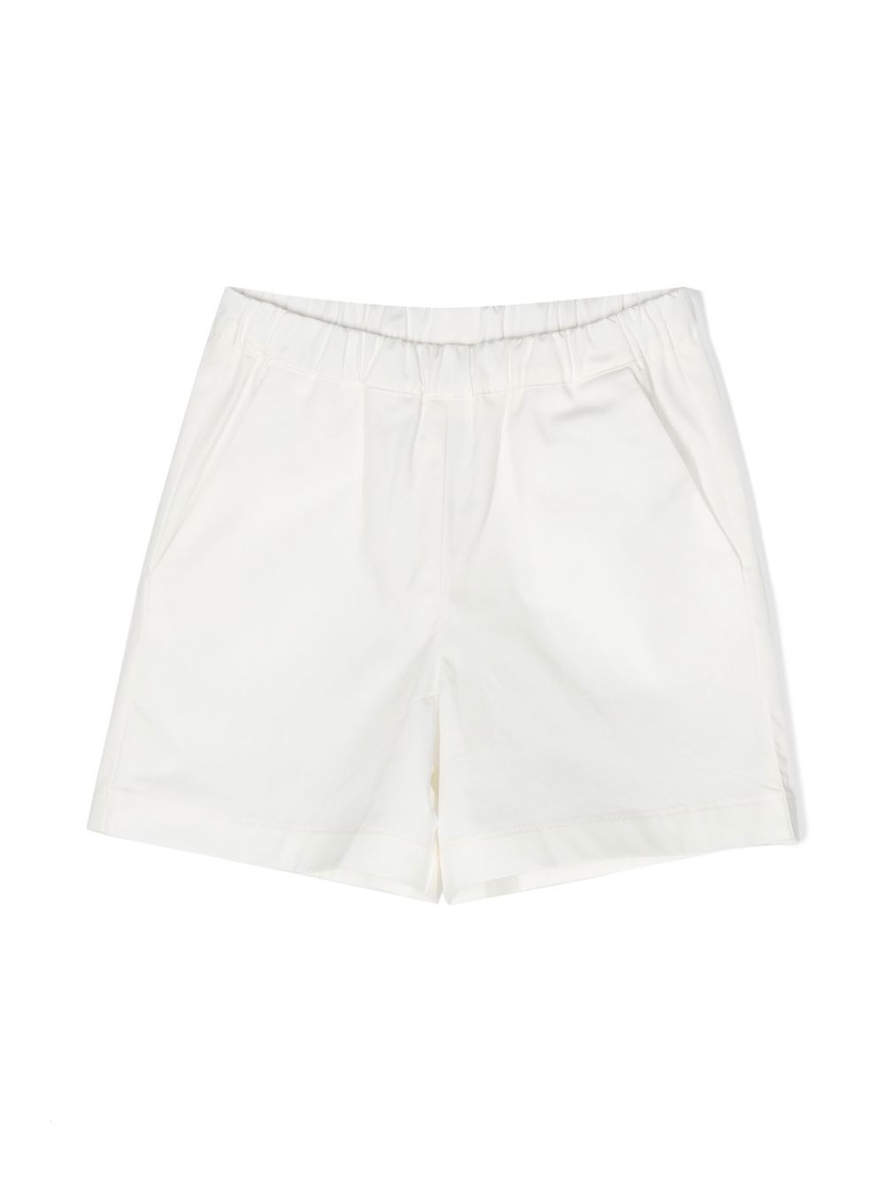 Stretch-cotton elasticated shorts - White