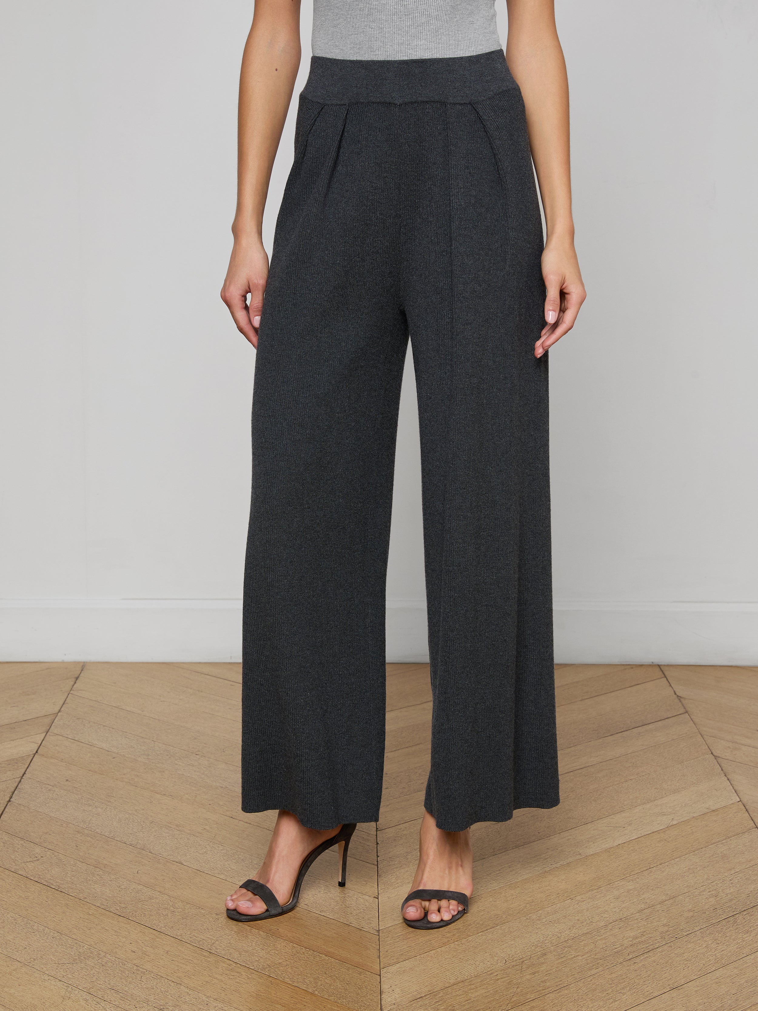 Milly Knit Pants In Charcoal Grey