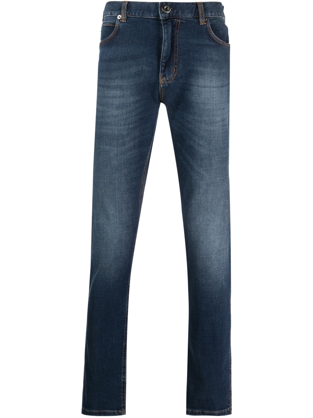 Mid-rise straight-leg jeans - Blue