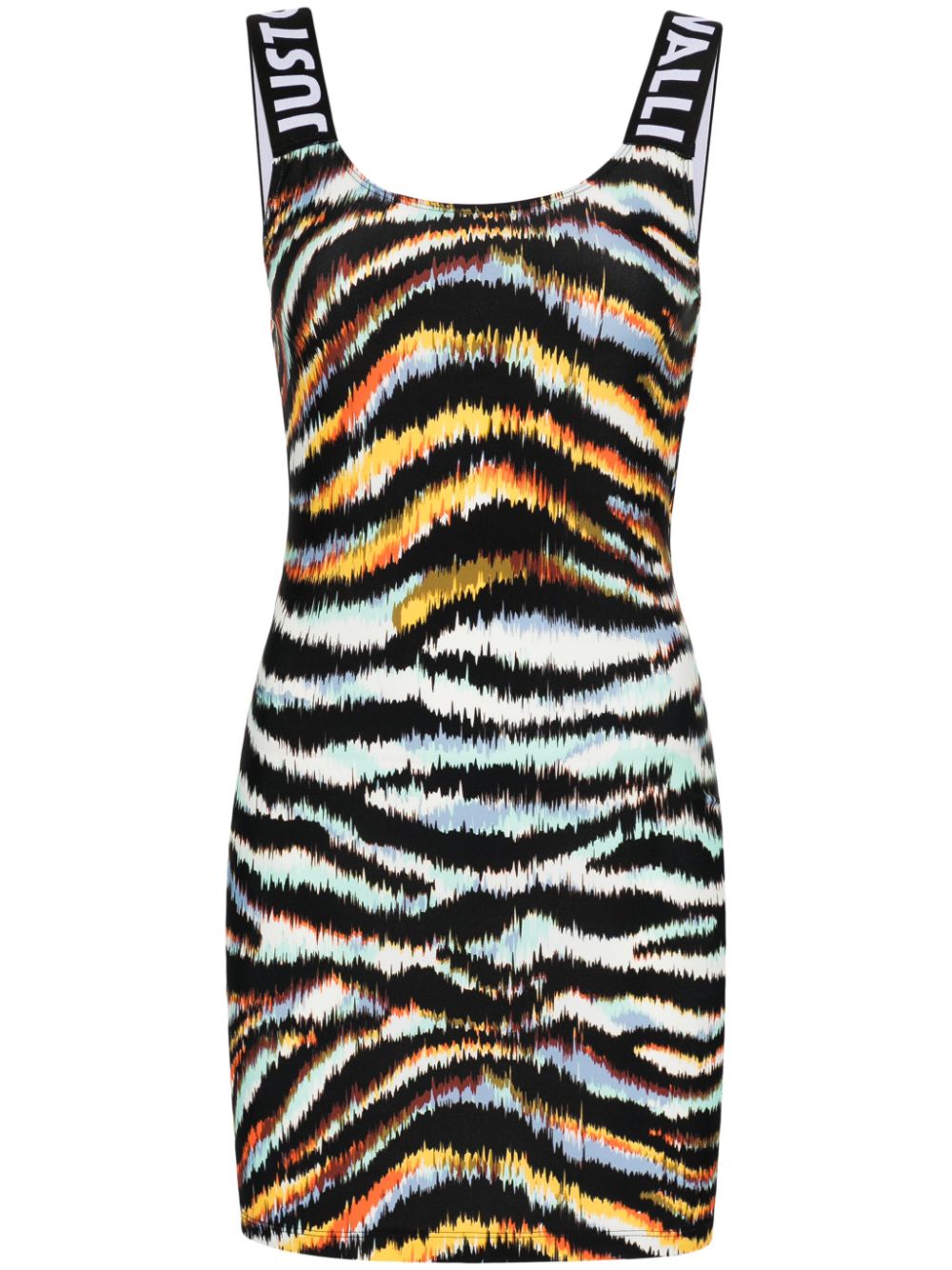 Ikat-print jersey mini dress - Black