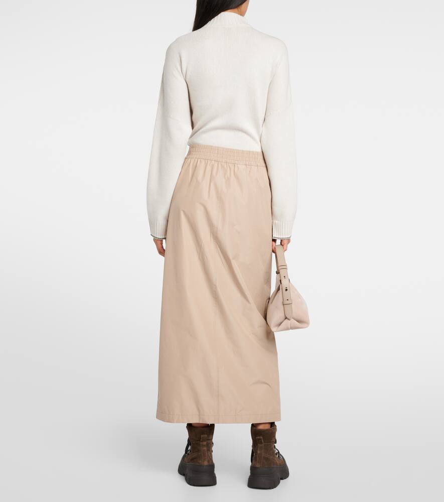 Brunello Cucinelli Zip-up taffeta maxi skirt