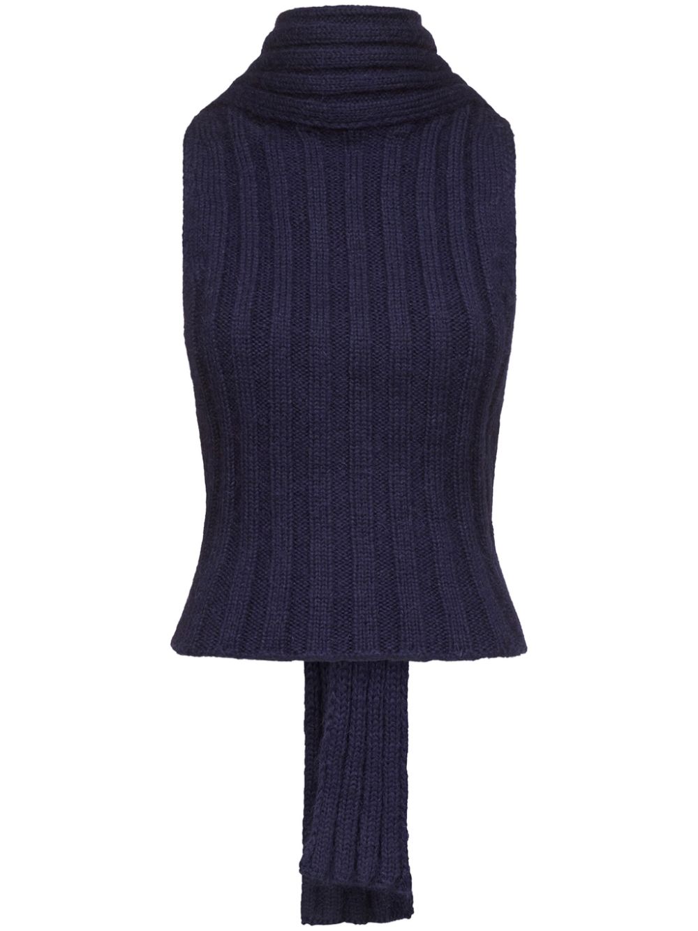 Sleeveless twisted knit top - Blue