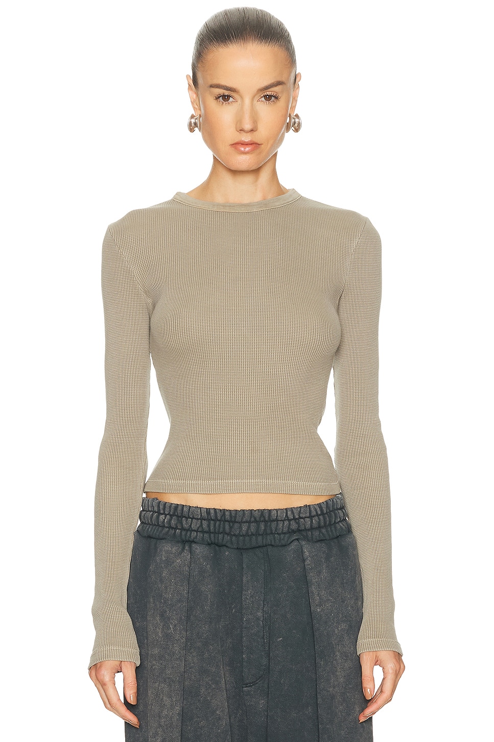 Citizens of Humanity Pilar Waffle Crewneck in Pashmina - White. XS also in