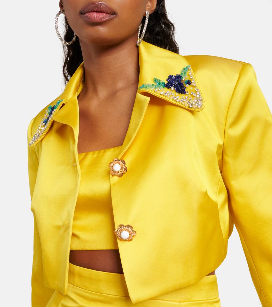 Embellished jacket and crop top set