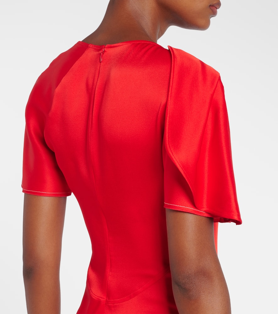 Draped gathered midi dress