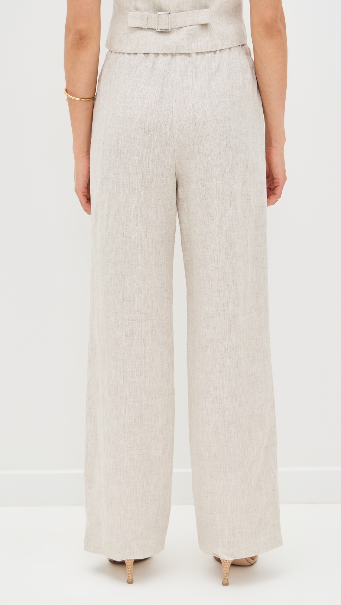 Reformation Olina Linen Pants Oatmeal