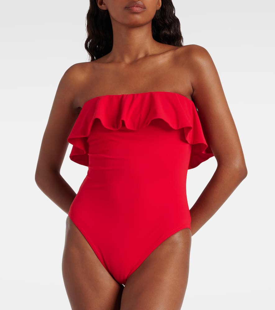 Ruffled bandeau swimsuit