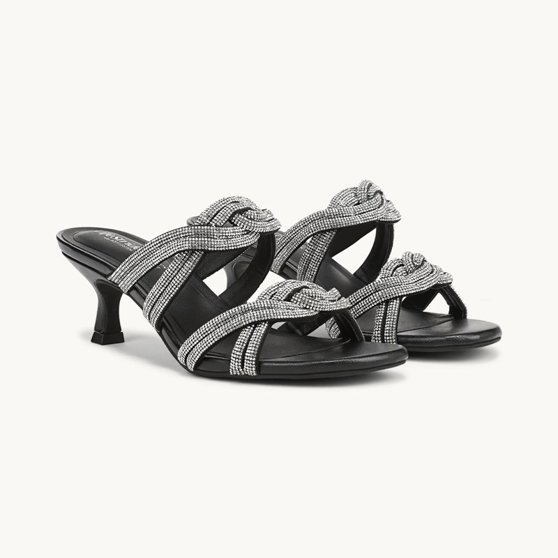 Stride Shoes Night-Out Dress Sandal Black Faux Leather