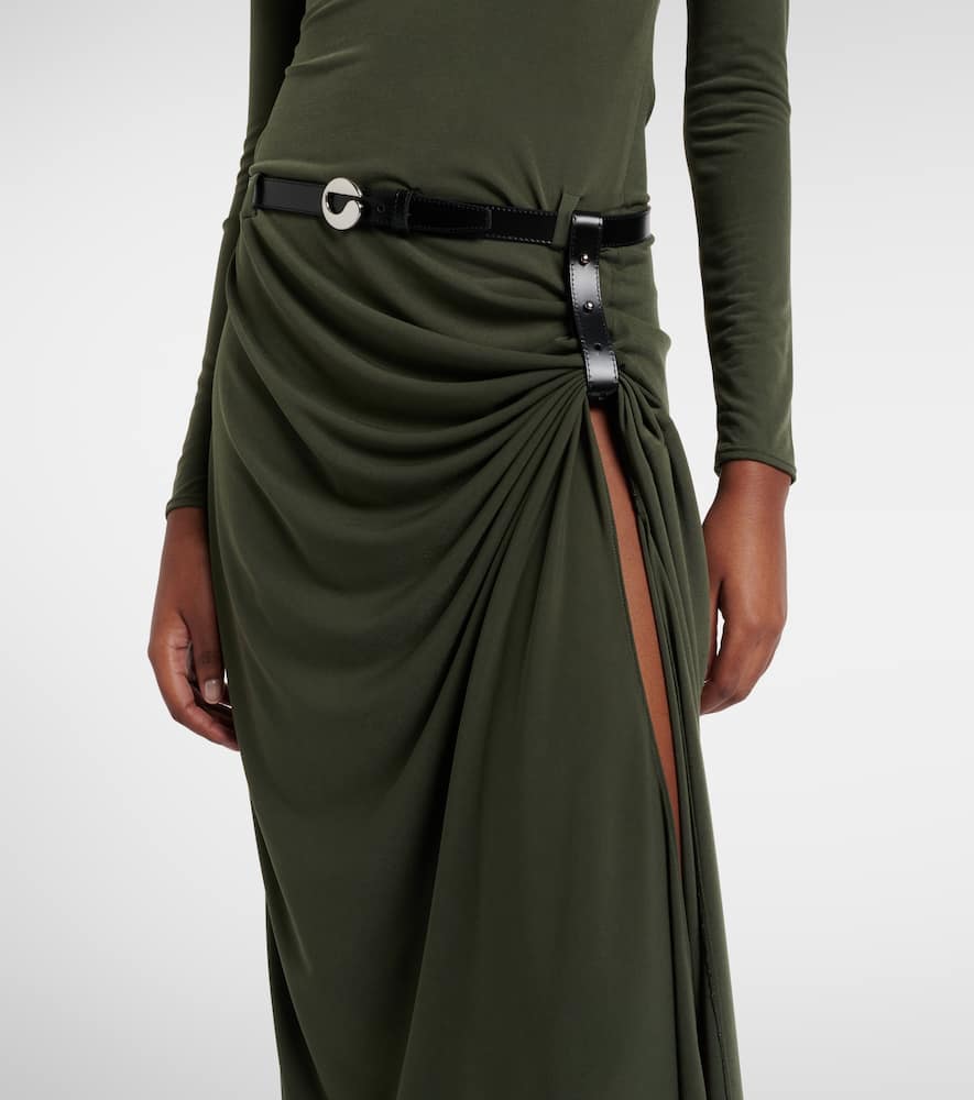 Suspended draped jersey gown