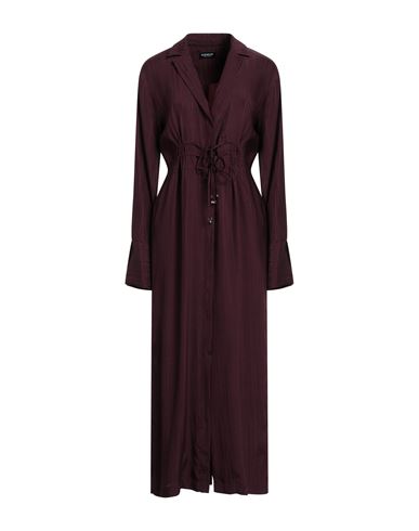Woman Maxi dress Burgundy Size 8 Acetate, Silk