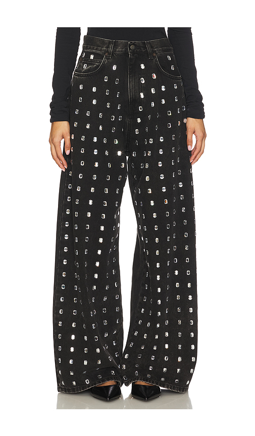GIUSEPPE DI MORABITO Embellished Wide Leg Jean in Black. - 25 also