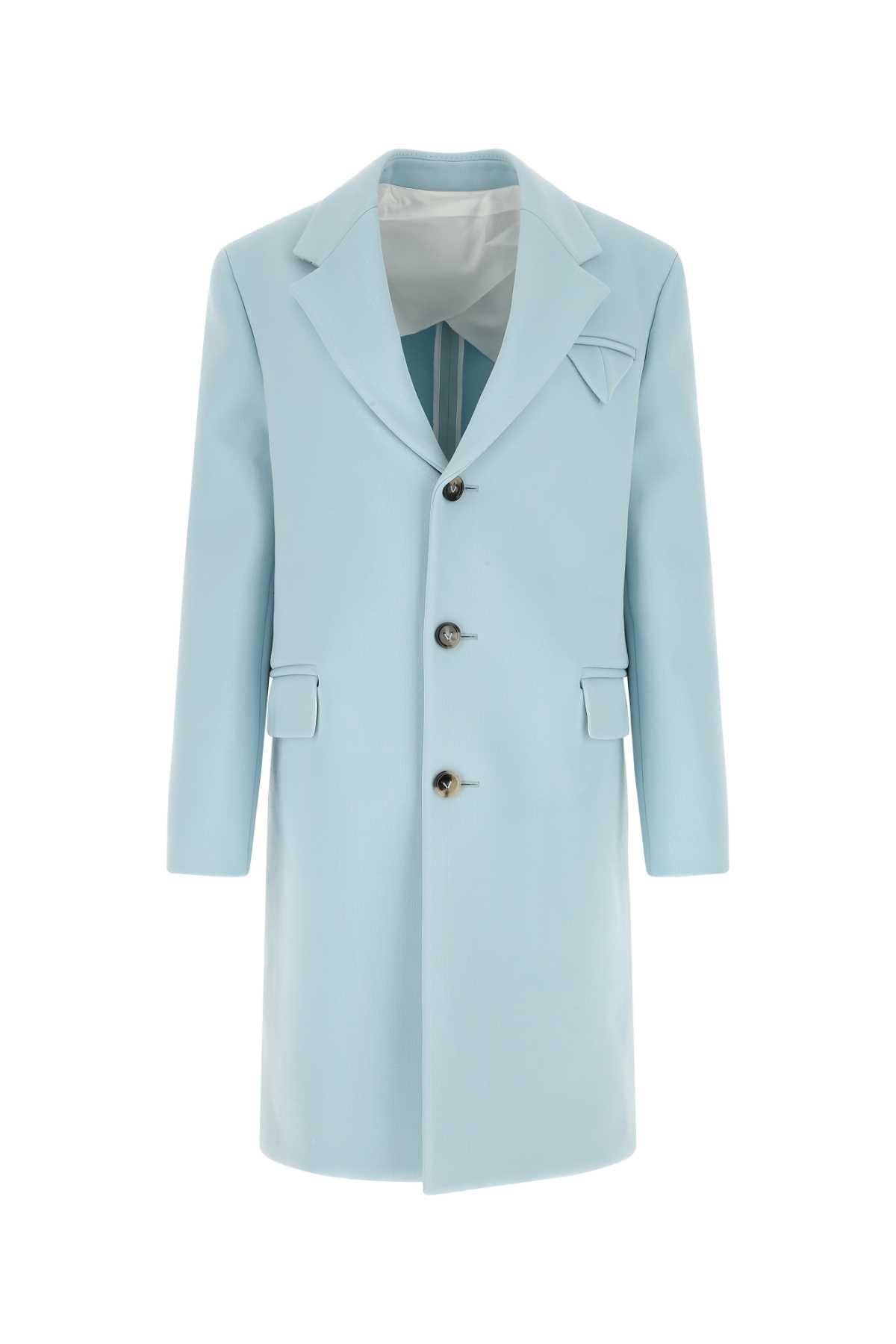 Tailored Wool-Blend Coat — Blue