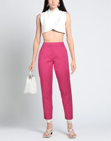 Woman Pants Fuchsia Size 6 Cotton, Elastane