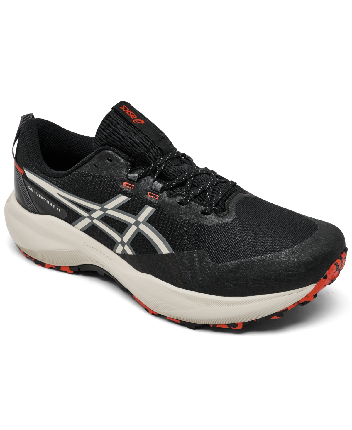 Men's Gel-Venture 11 Wide-Width Trail Running Sneakers from Finish Line - Black, Light Dust
