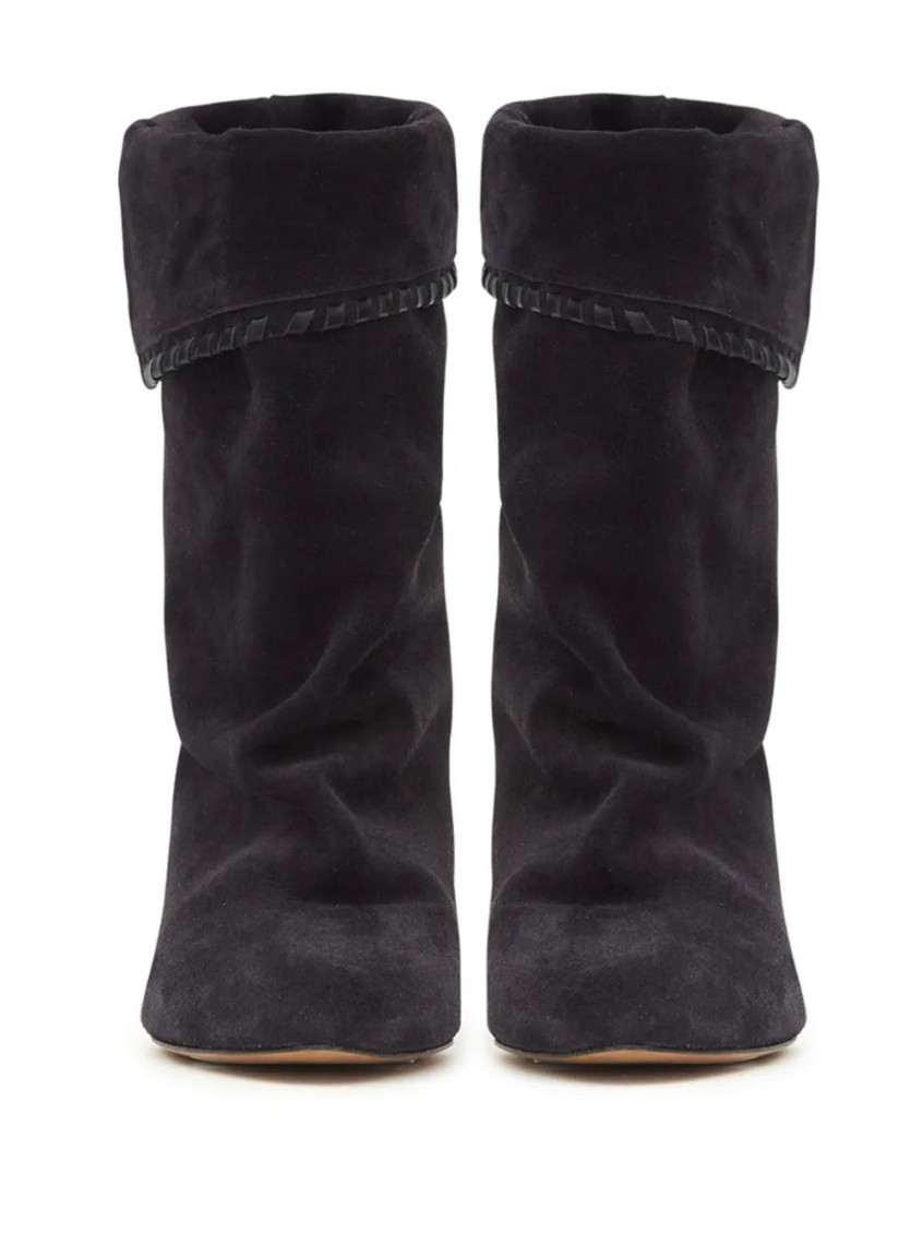 Black Suede Pointed Toe Boots