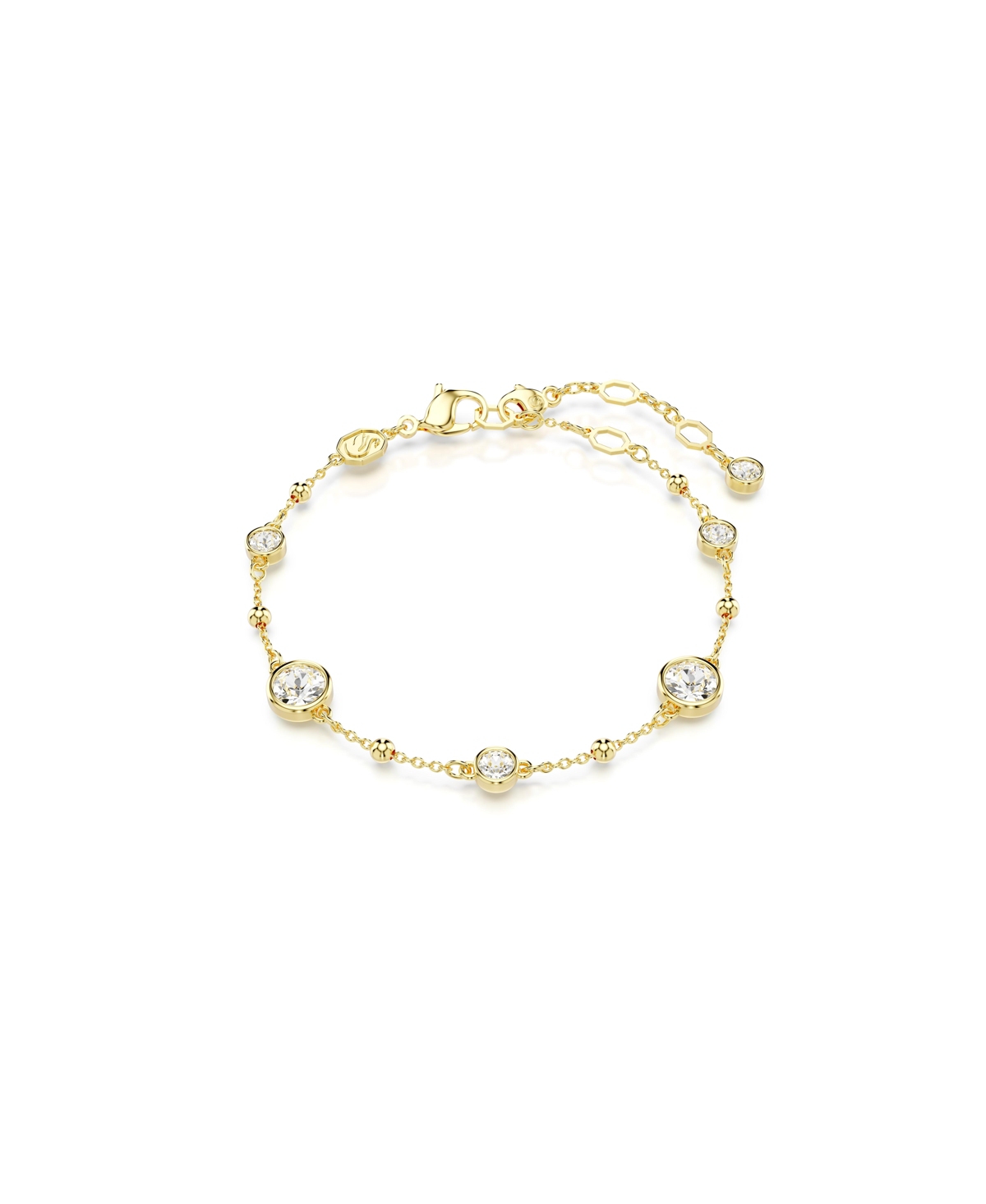 Round Cut, White, Gold-Tone Imber Bracelet - Gold